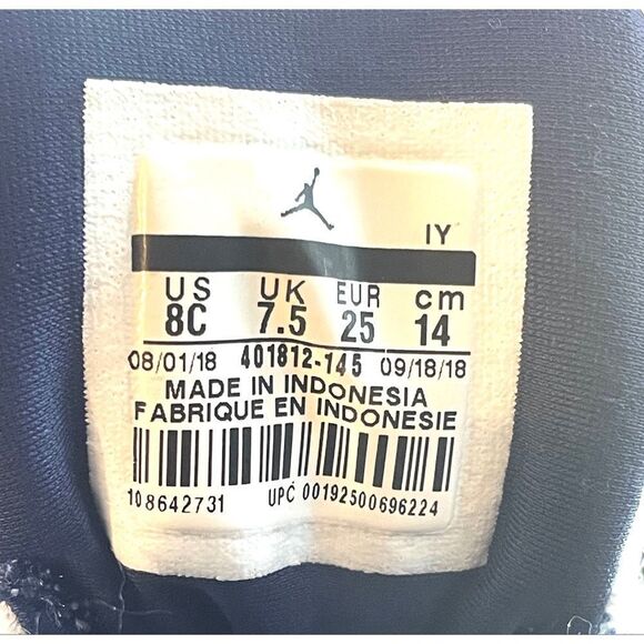 Air Jordan 9 IX Retro UNC White University Blue Shoes Toddler SZ 8C 401812 145 - Picture 7 of 11